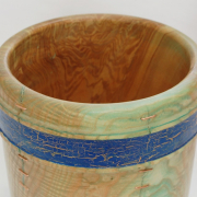 Large Ash Pot With Stitching Crackle Effect 05